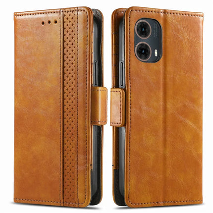 For Motorola Moto G45 5G Case CASENEO 002 Series RFID Blocking Leather Wallet Stand Phone Cover