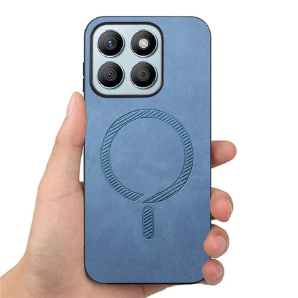 For Honor X8b 4G Leather Back Case Compatible with MagSafe Skin-touch Phone Cover