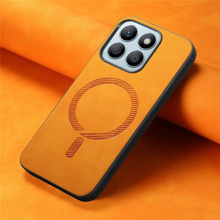 For Honor X8b 4G Leather Back Case Compatible with MagSafe Skin-touch Phone Cover