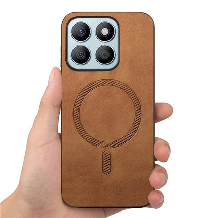 For Honor X8b 4G Leather Back Case Compatible with MagSafe Skin-touch Phone Cover