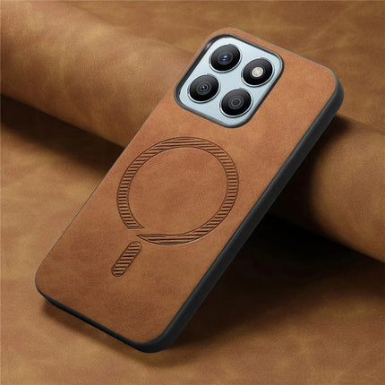 For Honor X8b 4G Leather Back Case Compatible with MagSafe Skin-touch Phone Cover