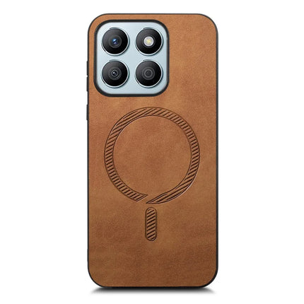 For Honor X8b 4G Leather Back Case Compatible with MagSafe Skin-touch Phone Cover