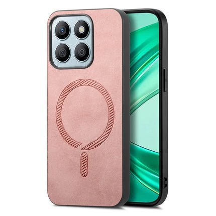 For Honor X8b 4G Leather Back Case Compatible with MagSafe Skin-touch Phone Cover - Pink