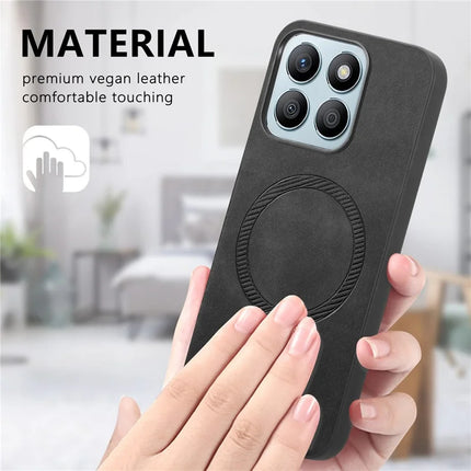 For Honor X8b 4G Leather Back Case Compatible with MagSafe Skin-touch Phone Cover