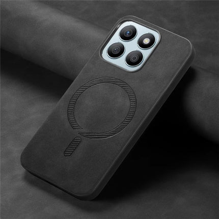 For Honor X8b 4G Leather Back Case Compatible with MagSafe Skin-touch Phone Cover