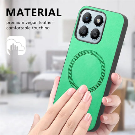For Honor X8b 4G Leather Back Case Compatible with MagSafe Skin-touch Phone Cover