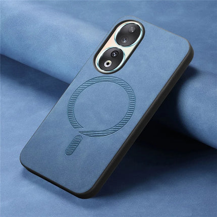 For Honor 90 Leather Back Case Compatible with MagSafe Skin-touch Phone Cover