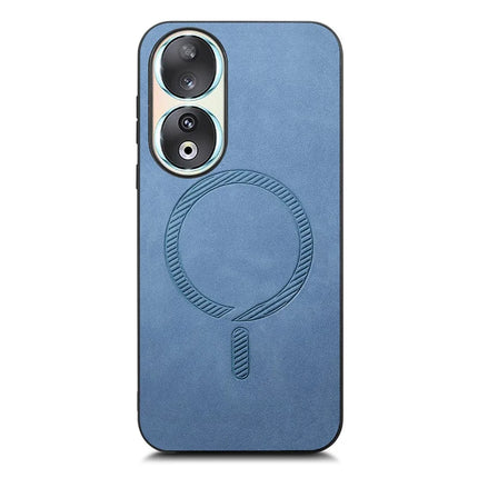For Honor 90 Leather Back Case Compatible with MagSafe Skin-touch Phone Cover