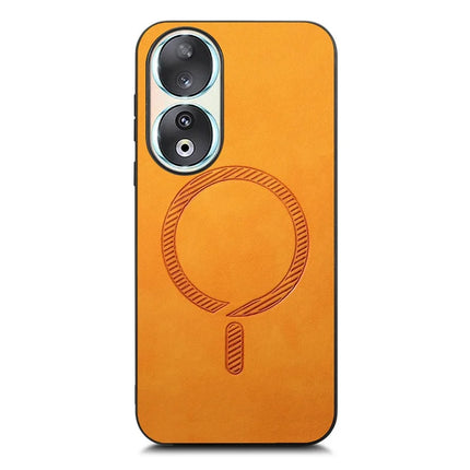 For Honor 90 Leather Back Case Compatible with MagSafe Skin-touch Phone Cover
