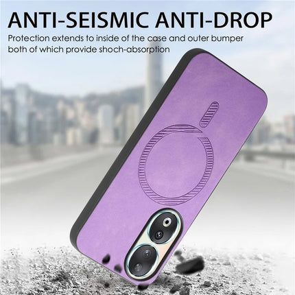For Honor 90 Leather Back Case Compatible with MagSafe Skin-touch Phone Cover