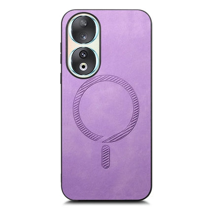 For Honor 90 Leather Back Case Compatible with MagSafe Skin-touch Phone Cover