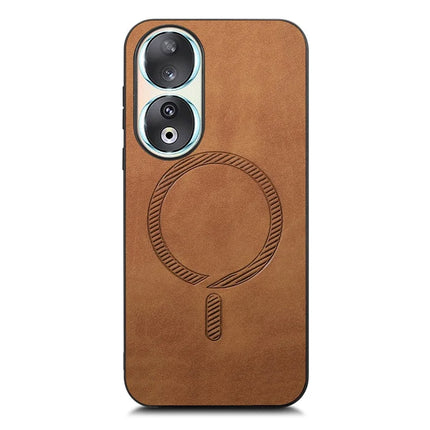For Honor 90 Leather Back Case Compatible with MagSafe Skin-touch Phone Cover