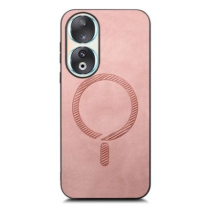 For Honor 90 Leather Back Case Compatible with MagSafe Skin-touch Phone Cover