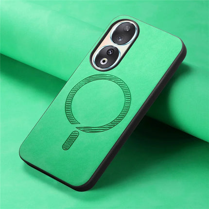 For Honor 90 Leather Back Case Compatible with MagSafe Skin-touch Phone Cover