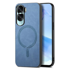 For Honor X50i 5G Leather Back Case Compatible with MagSafe Skin-touch Phone Cover - Blue