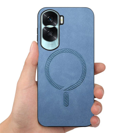 For Honor X50i 5G Leather Back Case Compatible with MagSafe Skin-touch Phone Cover