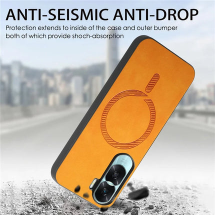 For Honor X50i 5G Leather Back Case Compatible with MagSafe Skin-touch Phone Cover