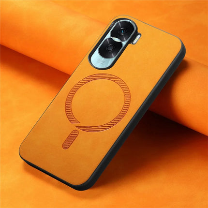 For Honor X50i 5G Leather Back Case Compatible with MagSafe Skin-touch Phone Cover