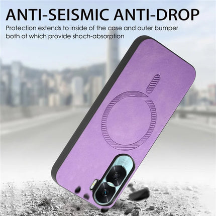 For Honor X50i 5G Leather Back Case Compatible with MagSafe Skin-touch Phone Cover