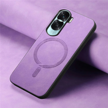 For Honor X50i 5G Leather Back Case Compatible with MagSafe Skin-touch Phone Cover