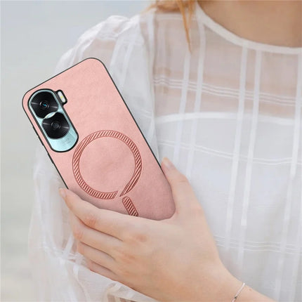 For Honor X50i 5G Leather Back Case Compatible with MagSafe Skin-touch Phone Cover