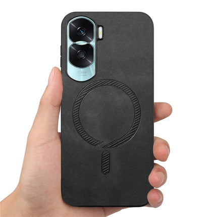 For Honor X50i 5G Leather Back Case Compatible with MagSafe Skin-touch Phone Cover