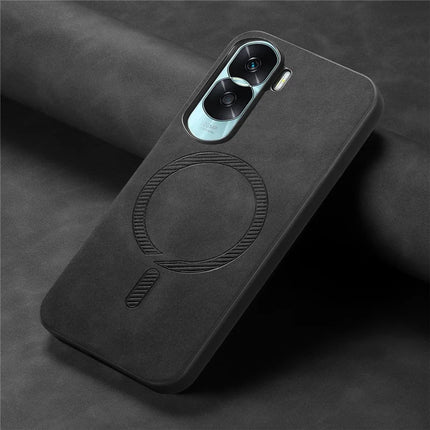 For Honor X50i 5G Leather Back Case Compatible with MagSafe Skin-touch Phone Cover