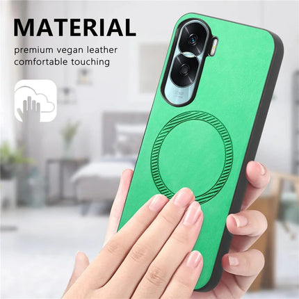 For Honor X50i 5G Leather Back Case Compatible with MagSafe Skin-touch Phone Cover