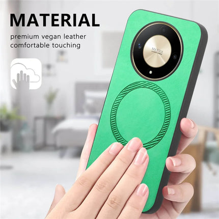 For Honor X9b 5G Leather Back Case Compatible with MagSafe Skin-touch Phone Cover