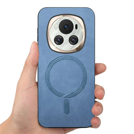 For Honor Magic6 5G Leather Back Case Compatible with MagSafe Skin-touch Phone Cover