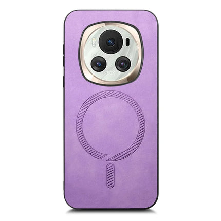 For Honor Magic6 5G Leather Back Case Compatible with MagSafe Skin-touch Phone Cover