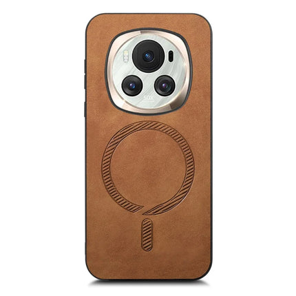 For Honor Magic6 5G Leather Back Case Compatible with MagSafe Skin-touch Phone Cover