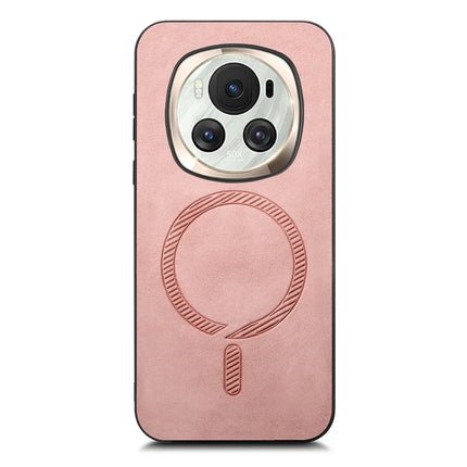 For Honor Magic6 5G Leather Back Case Compatible with MagSafe Skin-touch Phone Cover
