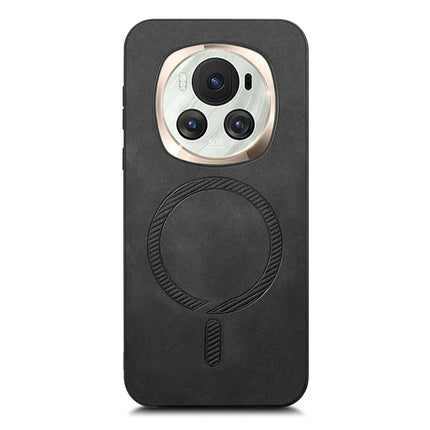 For Honor Magic6 5G Leather Back Case Compatible with MagSafe Skin-touch Phone Cover