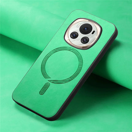 For Honor Magic6 5G Leather Back Case Compatible with MagSafe Skin-touch Phone Cover