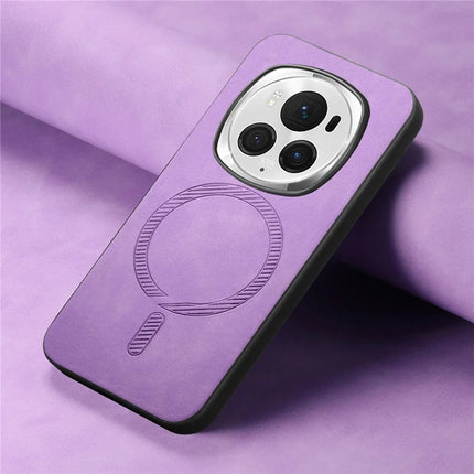 For Honor Magic6 Pro 5G Leather Back Case Compatible with MagSafe Skin-touch Phone Cover