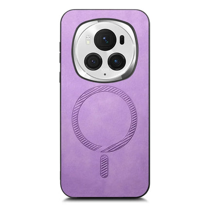 For Honor Magic6 Pro 5G Leather Back Case Compatible with MagSafe Skin-touch Phone Cover
