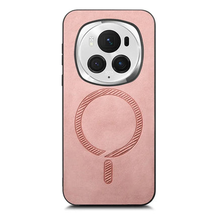For Honor Magic6 Pro 5G Leather Back Case Compatible with MagSafe Skin-touch Phone Cover