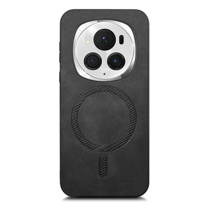 For Honor Magic6 Pro 5G Leather Back Case Compatible with MagSafe Skin-touch Phone Cover