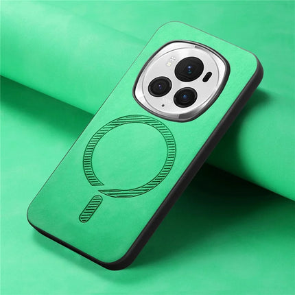 For Honor Magic6 Pro 5G Leather Back Case Compatible with MagSafe Skin-touch Phone Cover