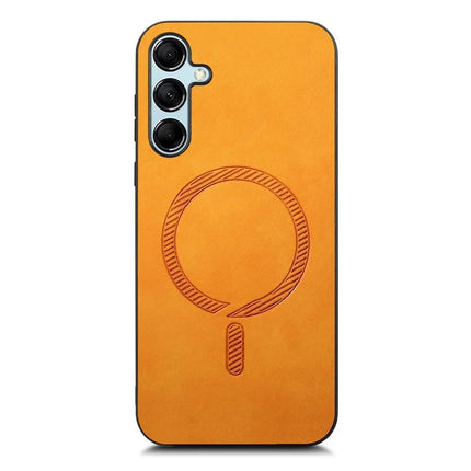 For Samsung Galaxy M14 5G Leather Back Case Compatible with MagSafe Skin-touch Phone Cover