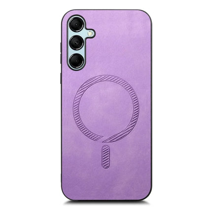 For Samsung Galaxy M14 5G Leather Back Case Compatible with MagSafe Skin-touch Phone Cover