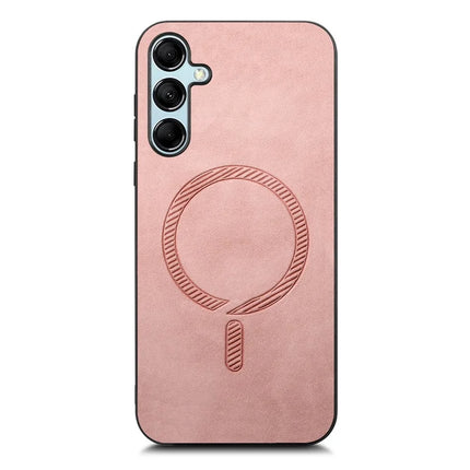 For Samsung Galaxy M14 5G Leather Back Case Compatible with MagSafe Skin-touch Phone Cover