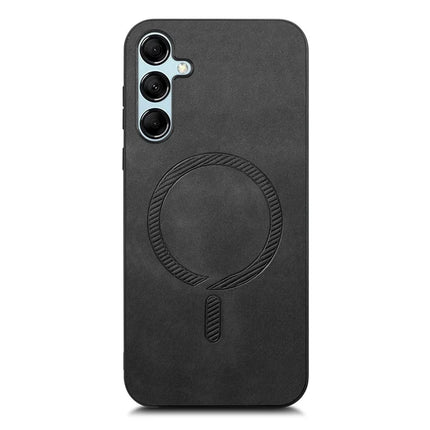 For Samsung Galaxy M14 5G Leather Back Case Compatible with MagSafe Skin-touch Phone Cover