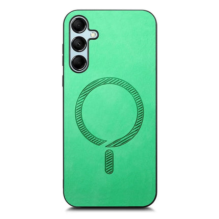For Samsung Galaxy M14 5G Leather Back Case Compatible with MagSafe Skin-touch Phone Cover