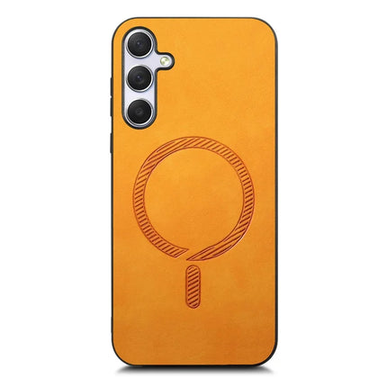 For Samsung Galaxy M54 5G Leather Back Case Compatible with MagSafe Skin-touch Phone Cover