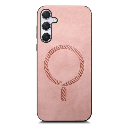For Samsung Galaxy M54 5G Leather Back Case Compatible with MagSafe Skin-touch Phone Cover