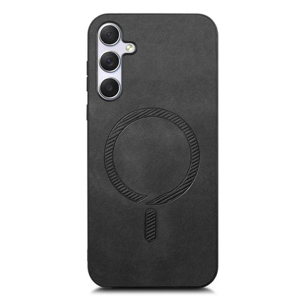 For Samsung Galaxy M54 5G Leather Back Case Compatible with MagSafe Skin-touch Phone Cover