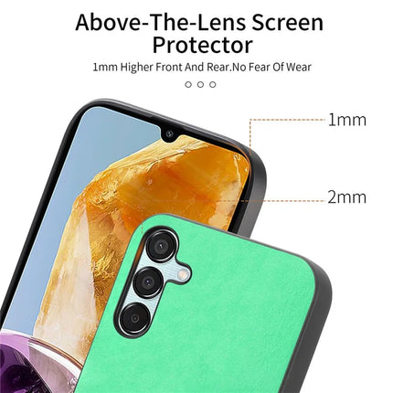 For Samsung Galaxy F15 5G Leather Back Case Compatible with MagSafe Skin-touch Phone Cover