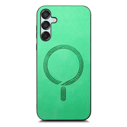 For Samsung Galaxy F15 5G Leather Back Case Compatible with MagSafe Skin-touch Phone Cover